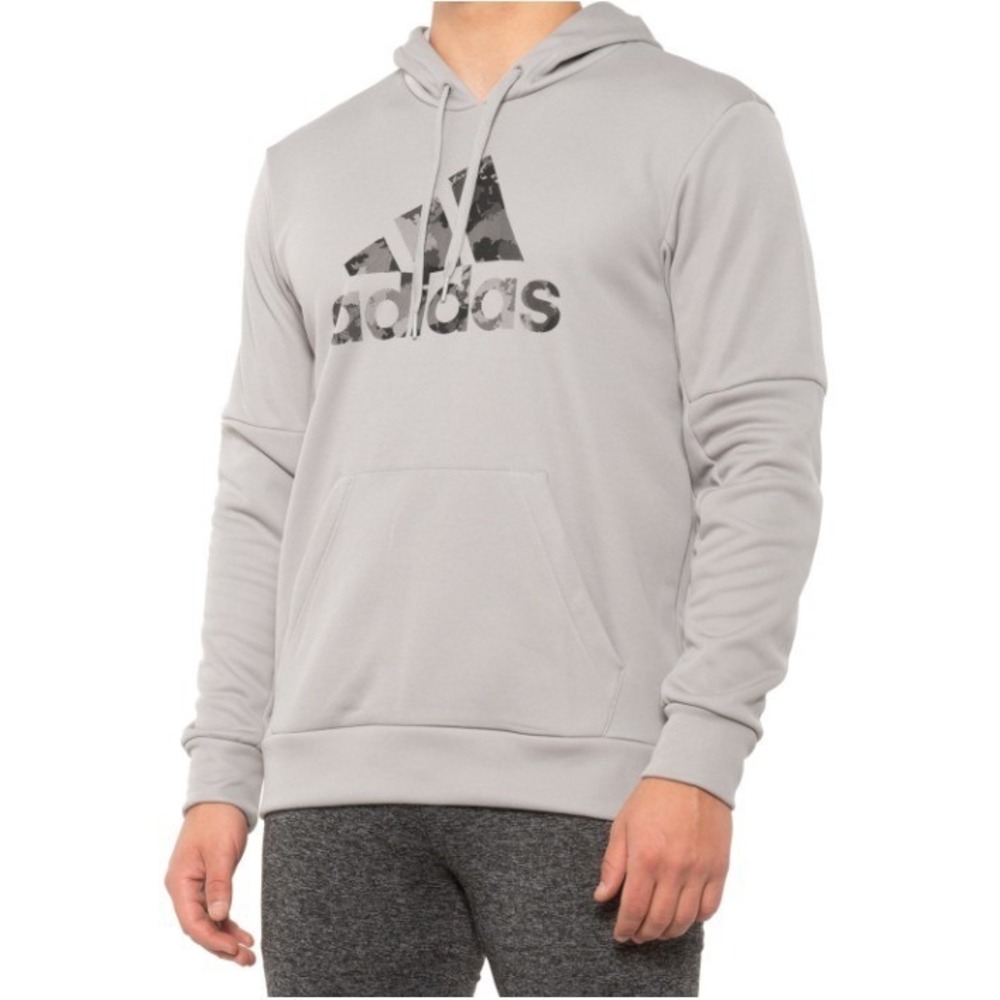 Adidas Training Hoodie Sweatshirt Mens Medium Grey Camo GG Big BOS Hoodie New